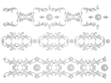 Beyaz beyaz bir arka plan üzerinde süs. İzole