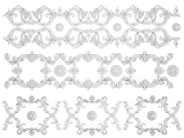 Beyaz beyaz bir arka plan üzerinde süs. İzole