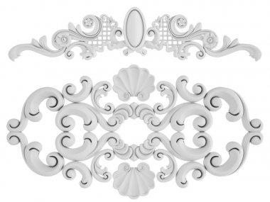 Beyaz beyaz bir arka plan üzerinde süs. İzole