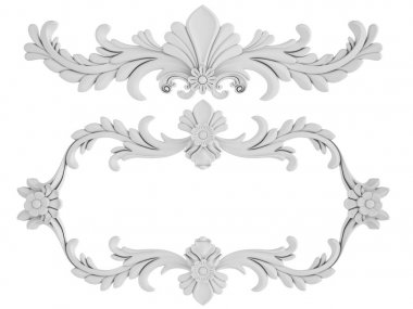 Beyaz beyaz bir arka plan üzerinde süs. İzole