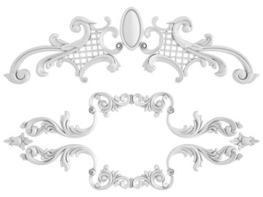 Beyaz beyaz bir arka plan üzerinde süs. İzole