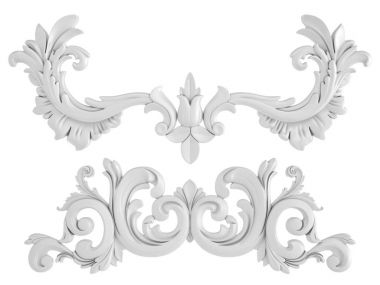 Beyaz beyaz bir arka plan üzerinde süs. İzole