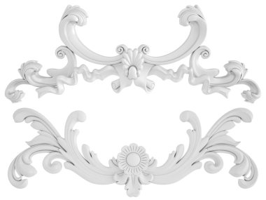 Beyaz beyaz bir arka plan üzerinde süs. İzole