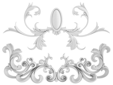 Beyaz beyaz bir arka plan üzerinde süs. İzole