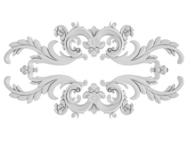 Beyaz beyaz bir arka plan üzerinde süs. İzole