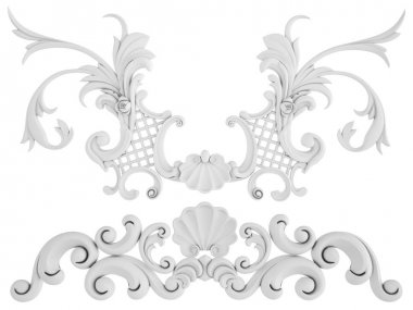 Beyaz beyaz bir arka plan üzerinde süs. İzole