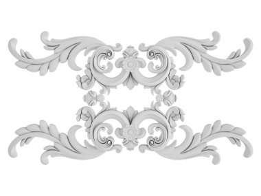 Beyaz beyaz bir arka plan üzerinde süs. İzole