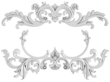 Beyaz beyaz bir arka plan üzerinde süs. İzole