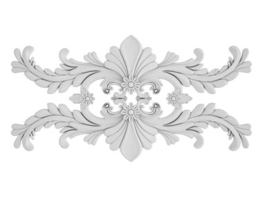 Beyaz beyaz bir arka plan üzerinde süs. İzole