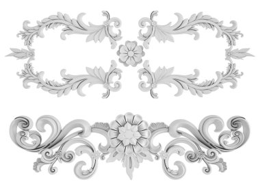 Beyaz beyaz bir arka plan üzerinde süs. İzole