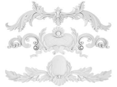 Beyaz beyaz bir arka plan üzerinde süs. İzole