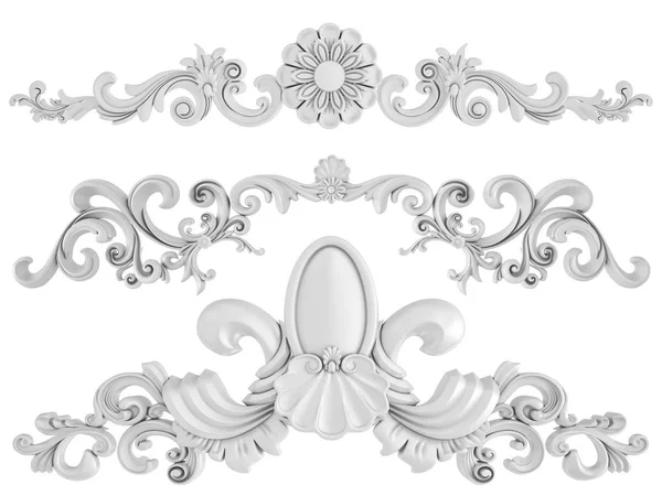 Білий орнамент на білому тлі. Ізольовані — стокове фото