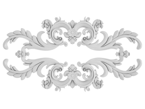 Белый орнамент на белом фоне. Isolated
