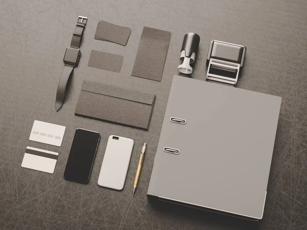 Marka mockup sahne. 3D çizim