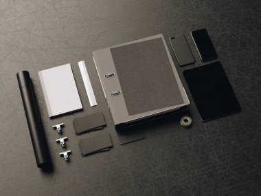 Marka mockup sahne. 3D çizim