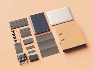 Kimlik marka için şablon. 3D çizim