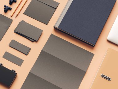 Kimlik marka için şablon. 3D çizim