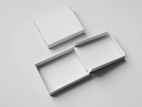 Beyaz karton kutu, ambalaj. 3D çizim — Stok fotoğraf