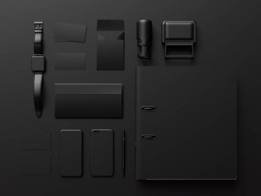 Siyah sahte tuzak kurdu. 3D çizim