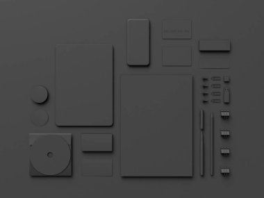 Siyah sahte tuzak kurdu. 3D çizim