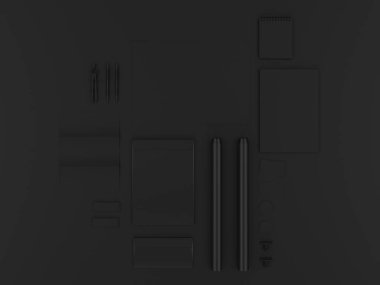 Siyah sahte tuzak kurdu. 3D çizim