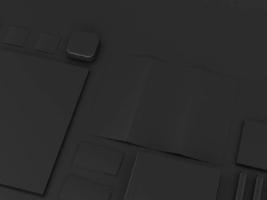 Siyah sahte tuzak kurdu. 3D çizim