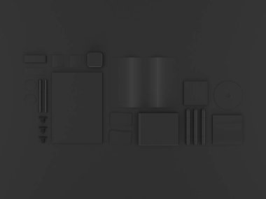 Siyah sahte tuzak kurdu. 3D çizim