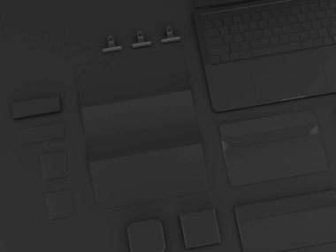 Siyah sahte tuzak kurdu. 3D çizim