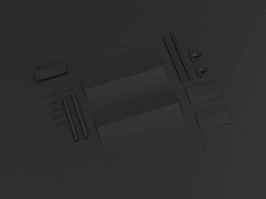 Siyah sahte tuzak kurdu. 3D çizim