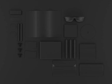 Siyah sahte tuzak kurdu. 3D çizim