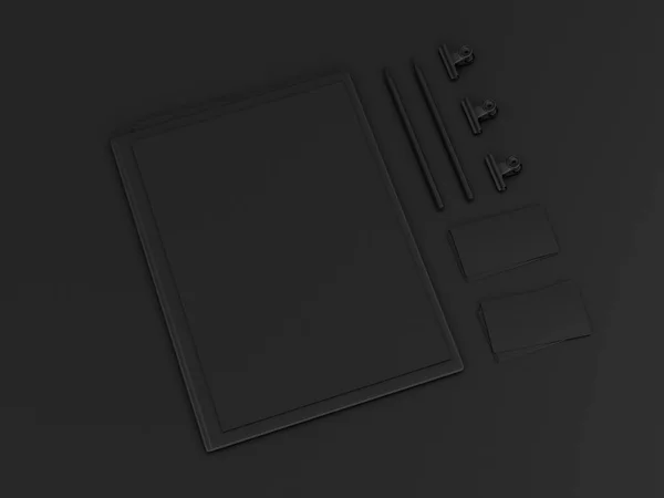 Set of black mock up. 3D illustration — Stock Photo, Image