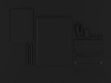 Siyah sahte tuzak kurdu. 3D çizim