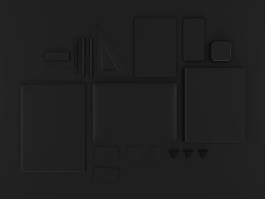 Siyah sahte tuzak kurdu. 3D çizim