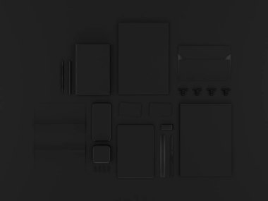 Siyah sahte tuzak kurdu. 3D çizim