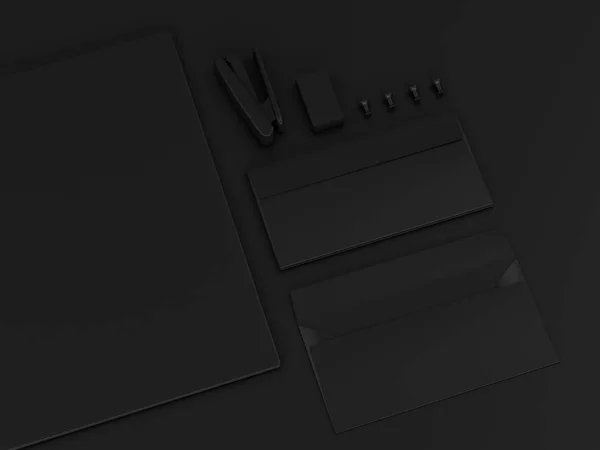 Set of black mock up. 3D illustration — Stock Photo, Image