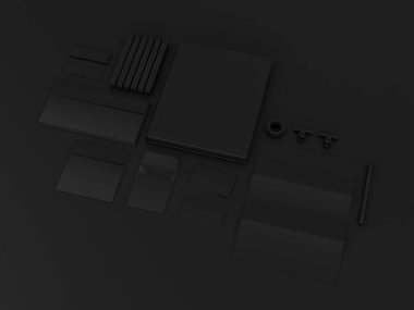 Siyah sahte tuzak kurdu. 3D çizim