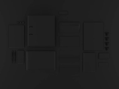 Siyah sahte tuzak kurdu. 3D çizim