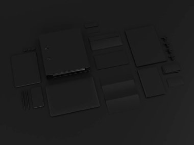 Siyah sahte tuzak kurdu. 3D çizim