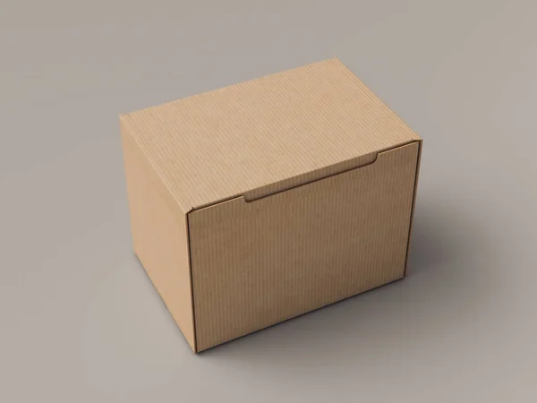 Caja de cartón. Mock Up. Ilustración 3D —  Fotos de Stock