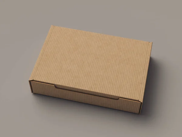Caja de cartón. Mock Up. Ilustración 3D —  Fotos de Stock