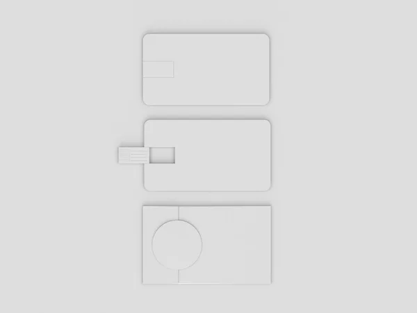 Papeterie blanche & Branding Mockup. Des fournitures de bureau, Gadgets. Illustration 3D — Photo