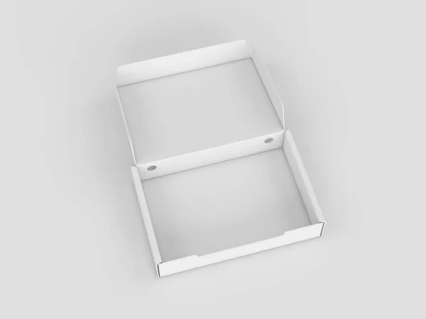 Caja de cartón blanco. Mock Up. Ilustración 3D — Foto de Stock