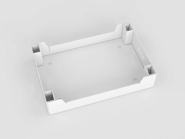 Caja de cartón blanco. Mock Up. Ilustración 3D — Foto de Stock