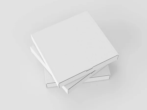 Caja de cartón blanco. Mock Up. Ilustración 3D — Foto de Stock