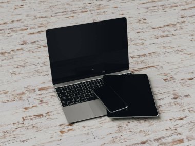 Ofis kurumsal mockup tasarım. 3D çizim