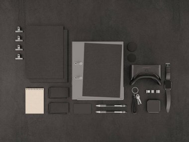 İleti örneği mockup sahne marka. 3D çizim