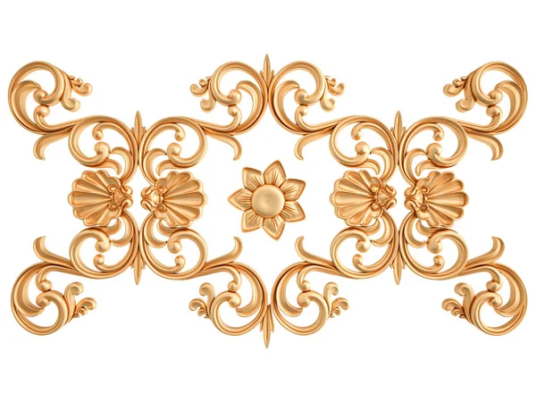 Gold ornament on a white background. Isolated — Stock Photo, Image