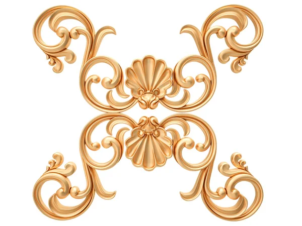 Gold ornament on a white background. Isolated — Stock Photo, Image