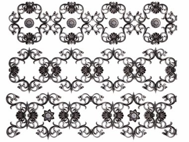 Beyaz bir arka plan üzerinde krom süsleme. İzole