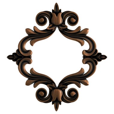 Beyaz bir arka plan üzerinde süsleme bronz. İzole